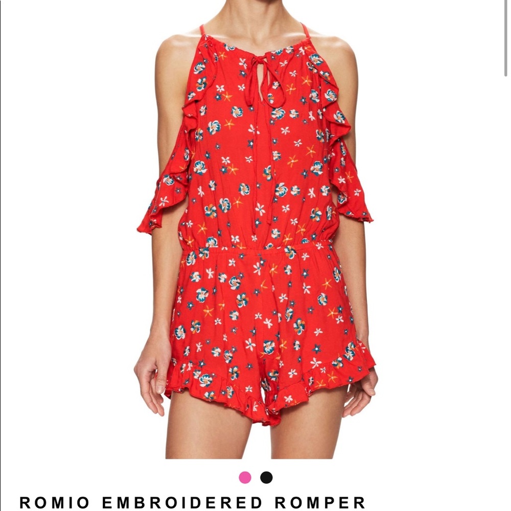 Winston white red embroidered romper